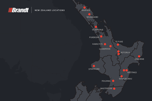 A map showing Brandt's operating locations in New Zealand as of June 2023.