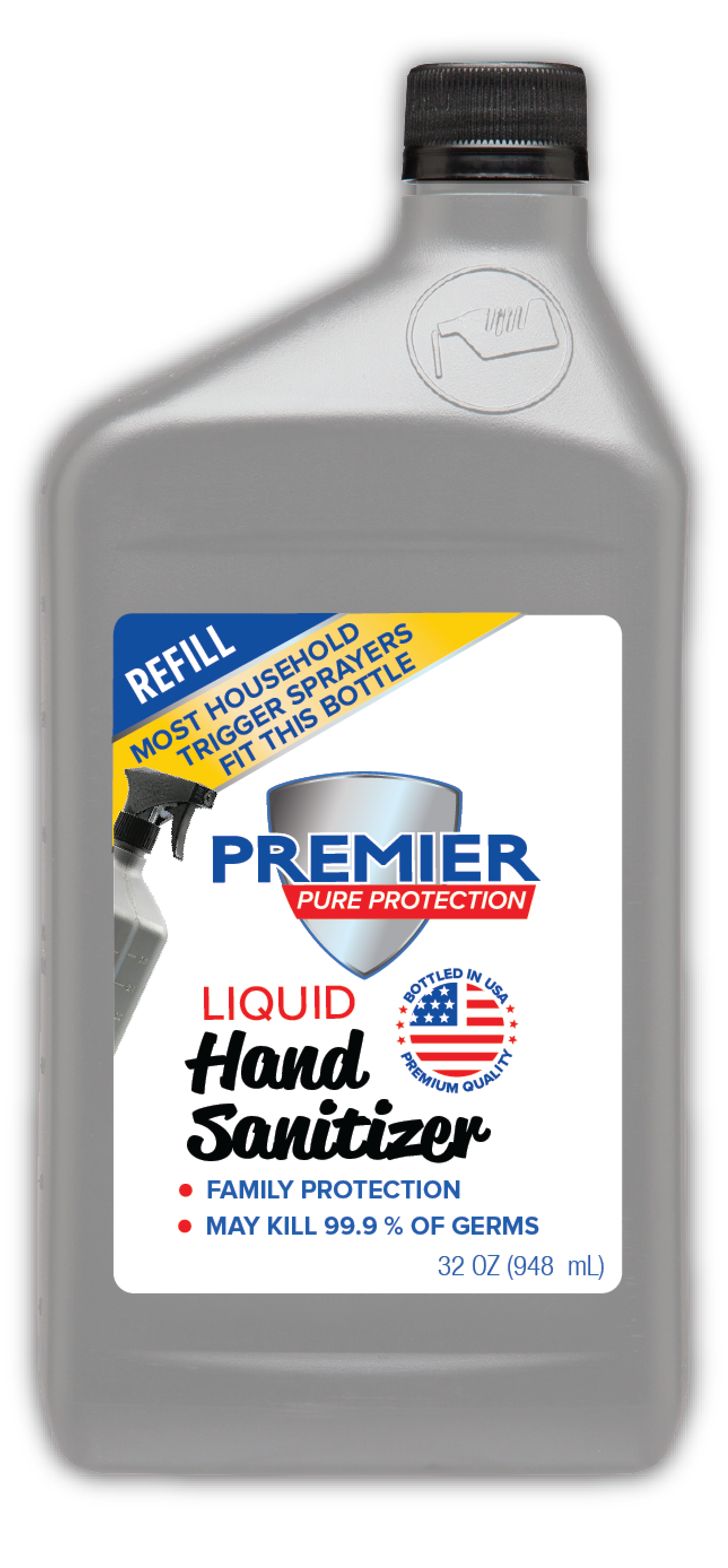 PremierPure32ozBottleMockUp_Gray_DropShadow