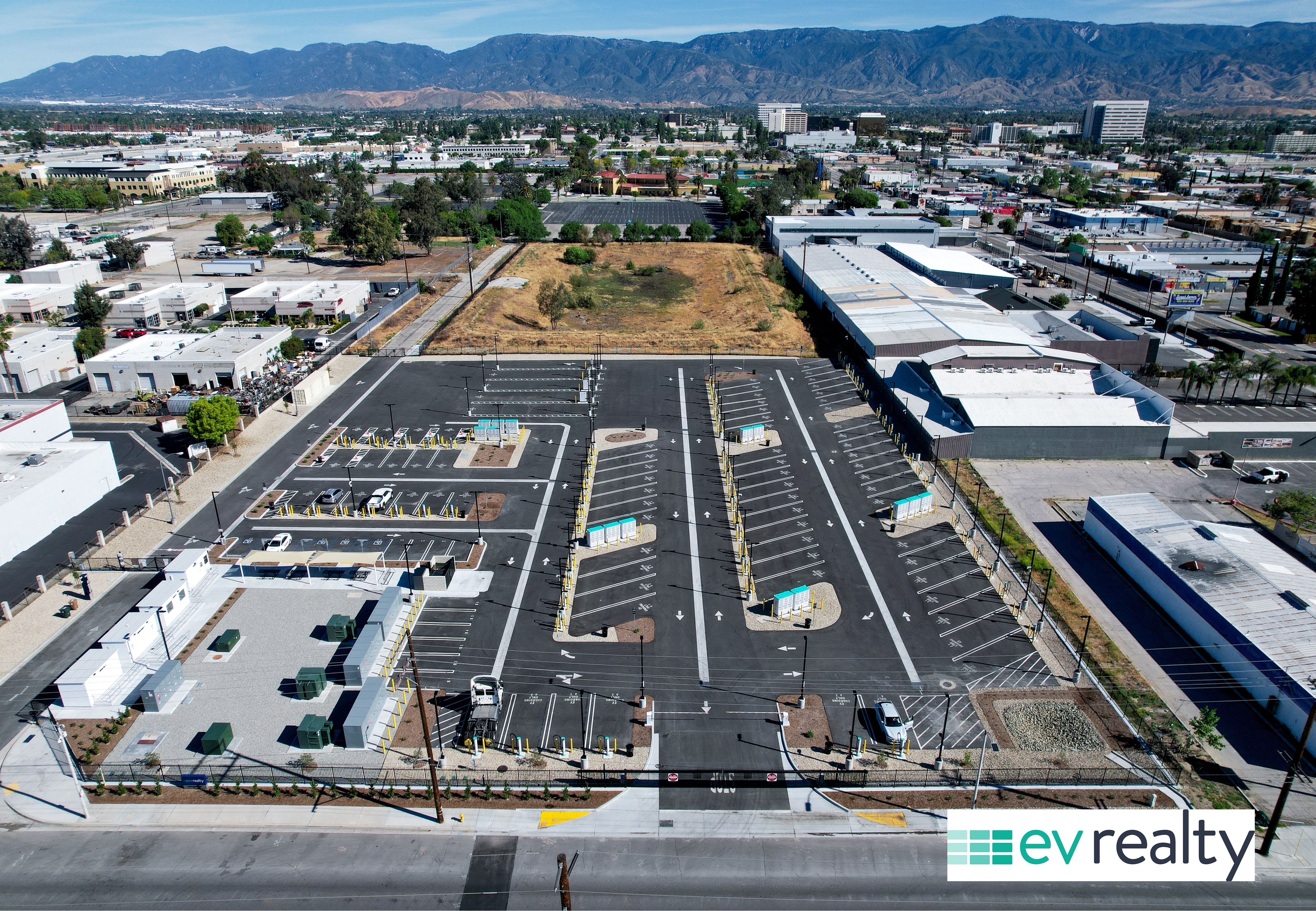 EV Realty's Powered Properties truck charging hub in San Bernardino, CA