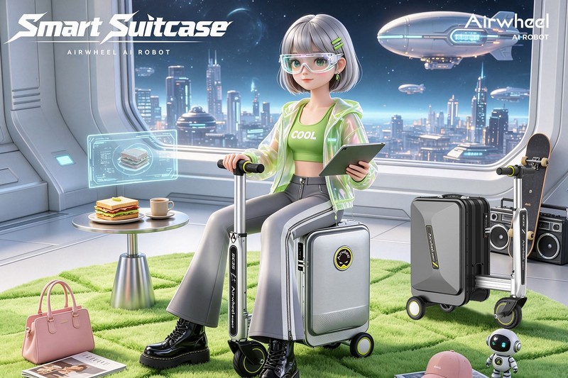 Airwheel Unveils Luxury Robot Suitcase, a 20 Inch Rideable Electric Cabin Ai Wheel Hand Luggage for Modern Travelers