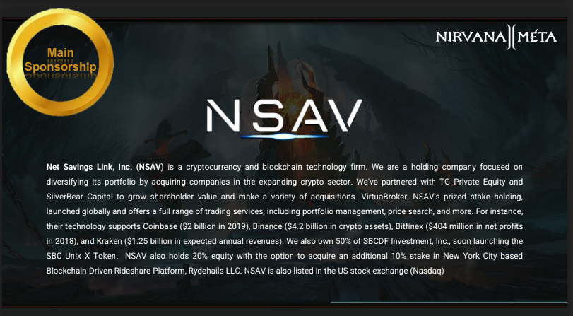 NSAV ANNOUNCES PARTNERSHIP WITH NIRVANA META, ENTERS 0 BILLION METAVERSE GLOBAL MARKET
