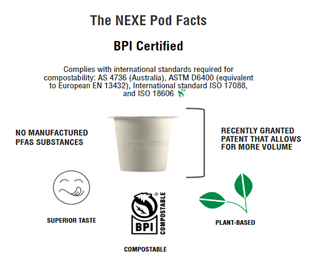 The BPI-Certified, Fully Compostable NEXE Pod