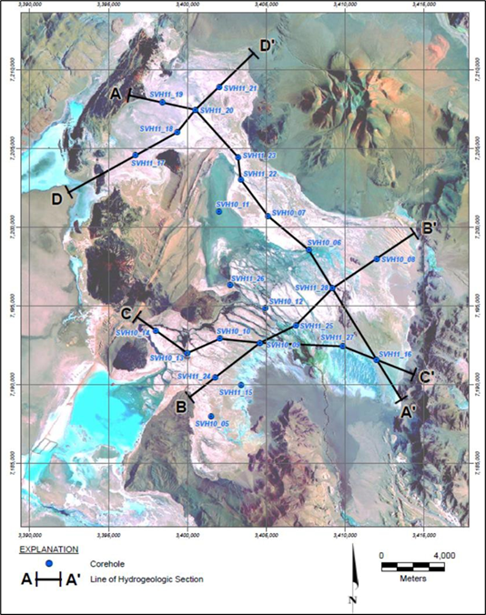 Hydrogeological Cross-Section Locations (Plan View)