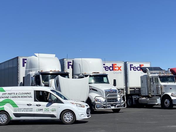 FedEx truck getting a DCARB