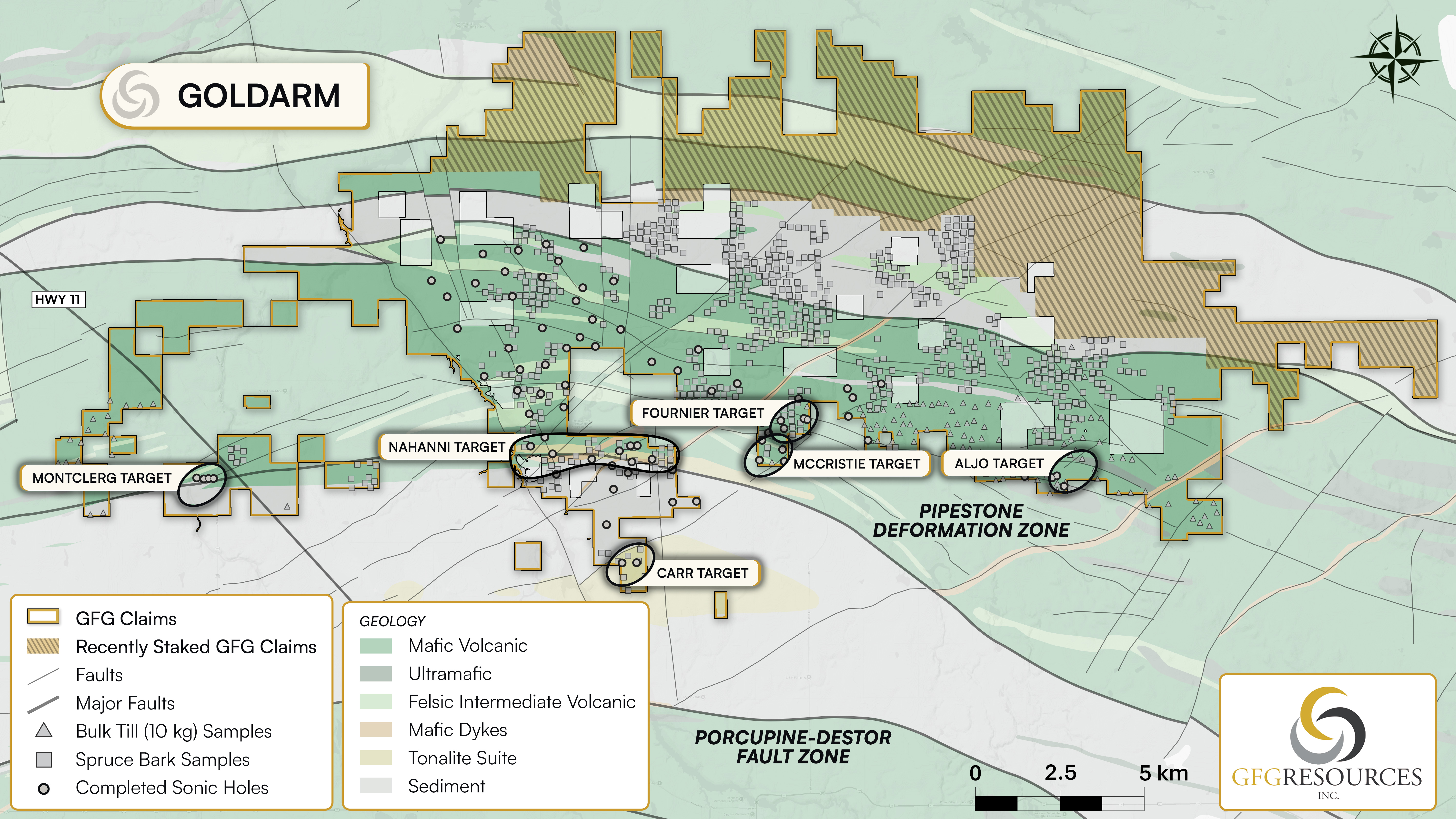 Figure 2: Goldarm Property Map with New Claims image