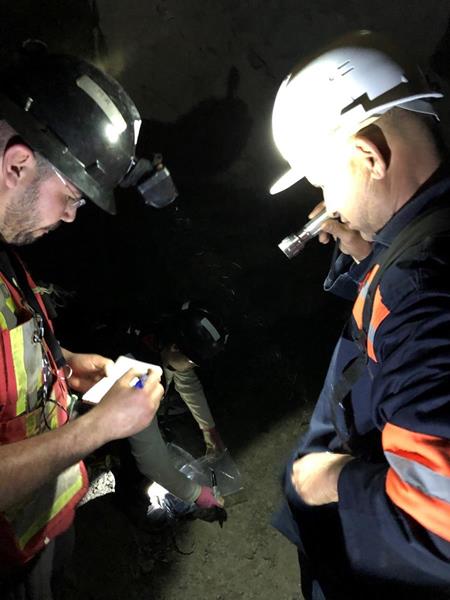 Underground sampling by joint Geological team