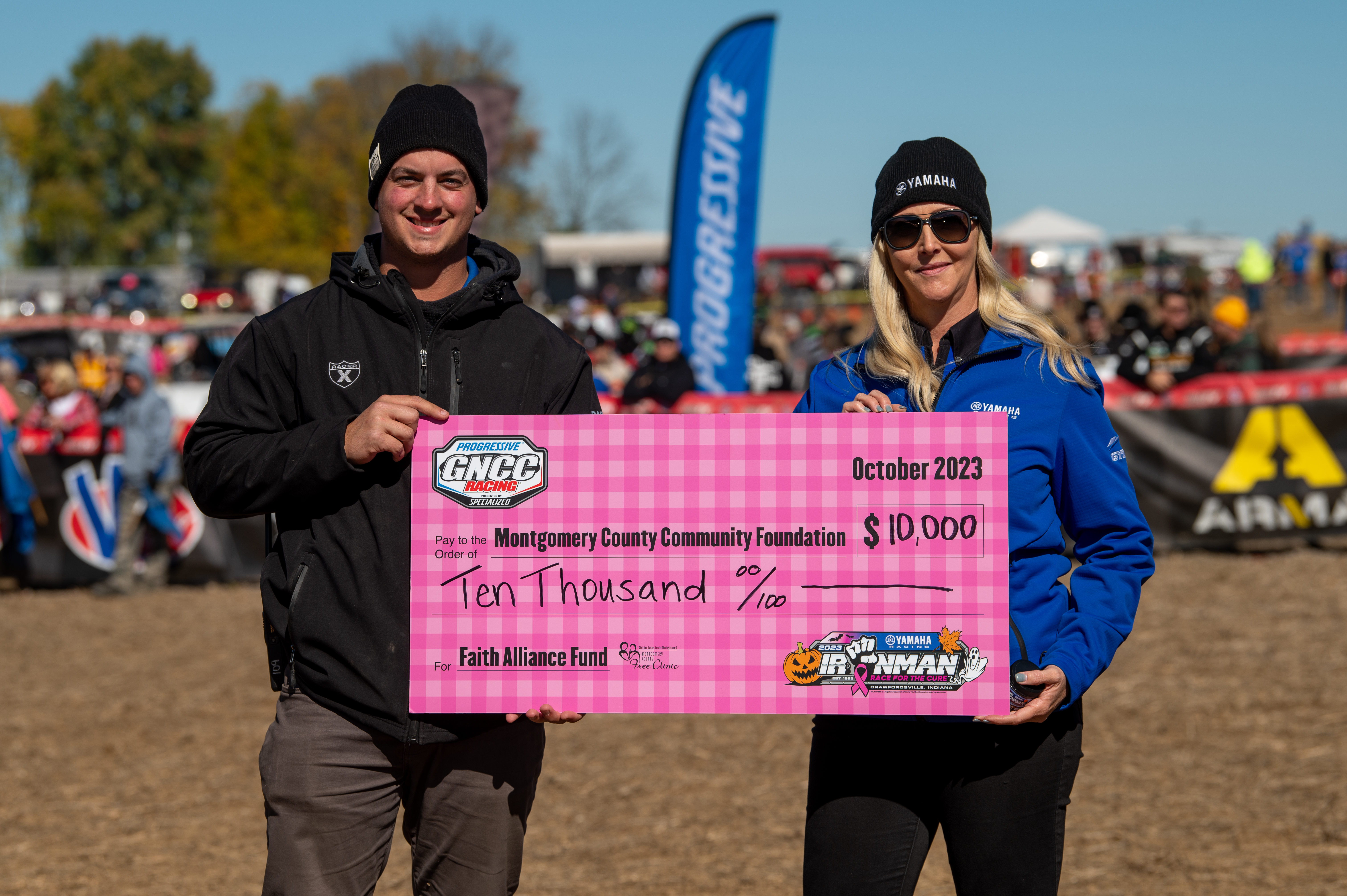 Yamaha's commitment to making a positive impact extended to charity initiatives, helping the GNCC’s annual “Race for the Cure” at the Yamaha Racing Ironman round. Raising breast cancer awareness and funding local breast cancer care and research for the Montgomery County Community Foundation (MCCF), Yamaha continued its support, committing $50 for each class win on a Yamaha, and an additional $50 for each 2023 Yamaha championship.