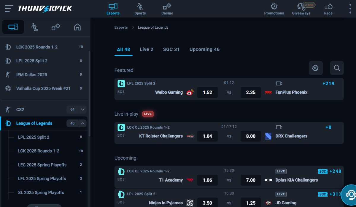 Best League of Legends Betting Sites: Thunderpick is Ranked