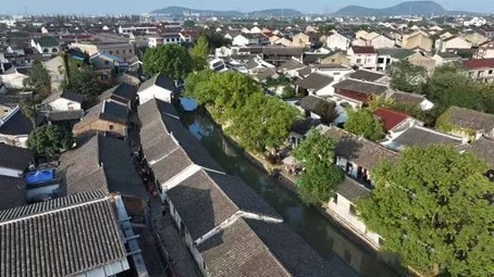 Bird's-eye view of Jiaoxi Ancient Town