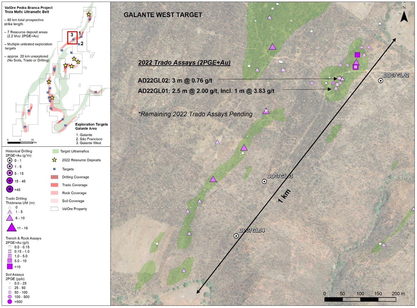 Figure 5: Plan map of the Galante target