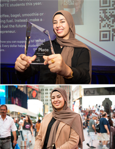 Raneem Al Suwaidani, a student at The Met School in Providence, Rhode Island, is this year’s NFTE National Youth Entrepreneurship Challenge champion. She won $10,000 with her business Lilypad, a food truck rental opportunity for BIPOC entrepreneurs testing culinary concepts in a low-cost, risk-free environment. (Photo credit: KRISTY ALEXIS PHOTOGRAPHY)
