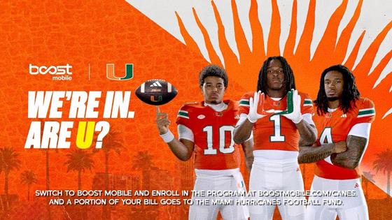 Boost Mobile and University of Miami Athletics Put Canes Fans on the Roster