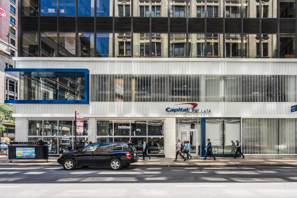 Capital One Cafe, Chicago, IL by Interior Architects. Photo by Tashio Martinez.