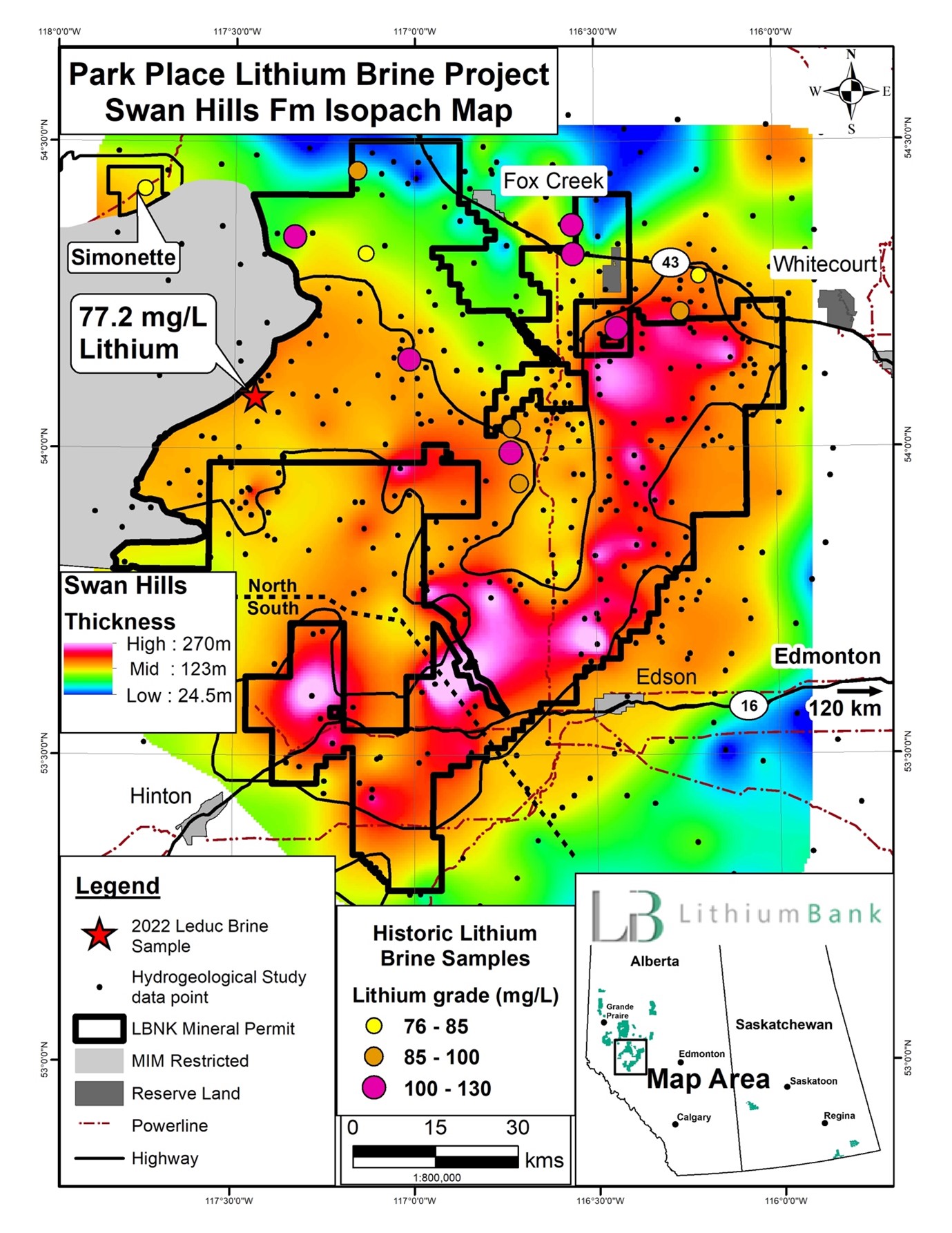 Swan Hills Formation Isopach map at Park Place