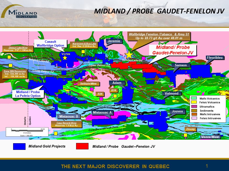 Figure 1 Midland-Probe JV - Location map