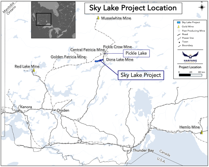 Carte de localisation du projet Sky Lake