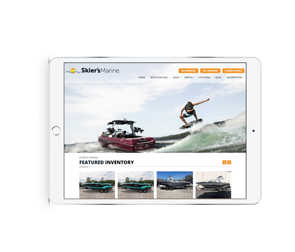 skiers marine boat dealership website responsive mobile digital marketing online presence search engine optimization marketing seo sem dealer spike