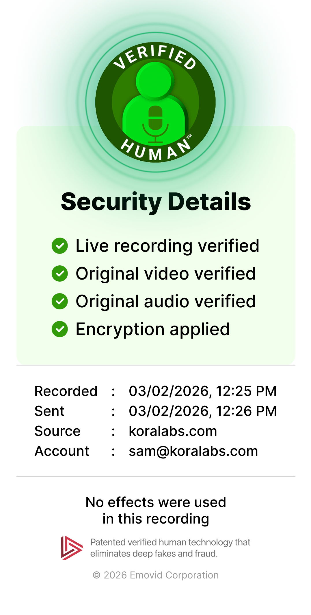 Verified Human seal