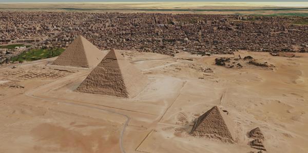 Pyramids of Giza - Vricon 3D data accessible through Cesium ion