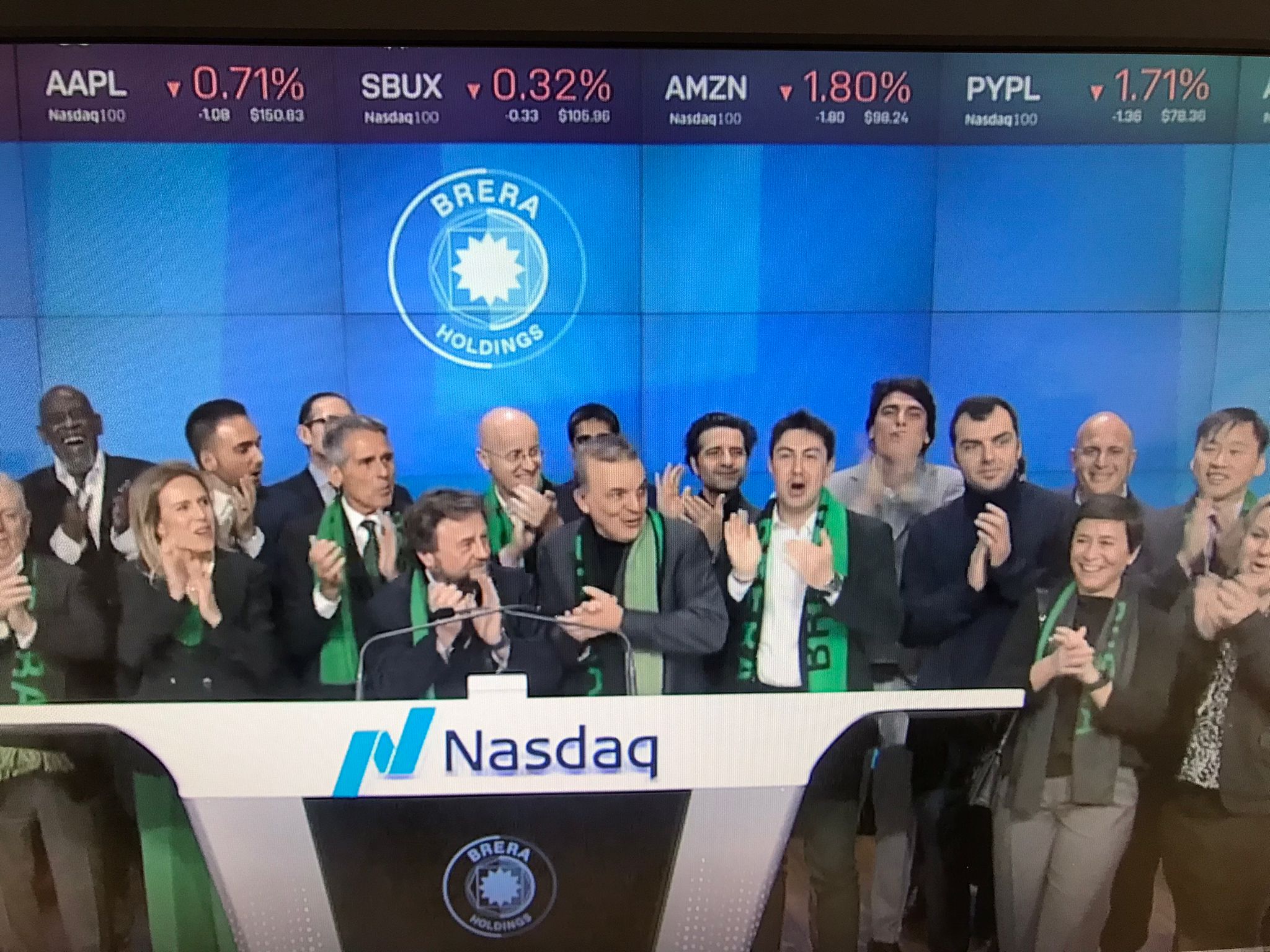 Brera Holdings PLC Celebrates its $7,500,000 IPO with Nasdaq Closing Bell Ceremony on February 9, 2023 in New York's Time Square