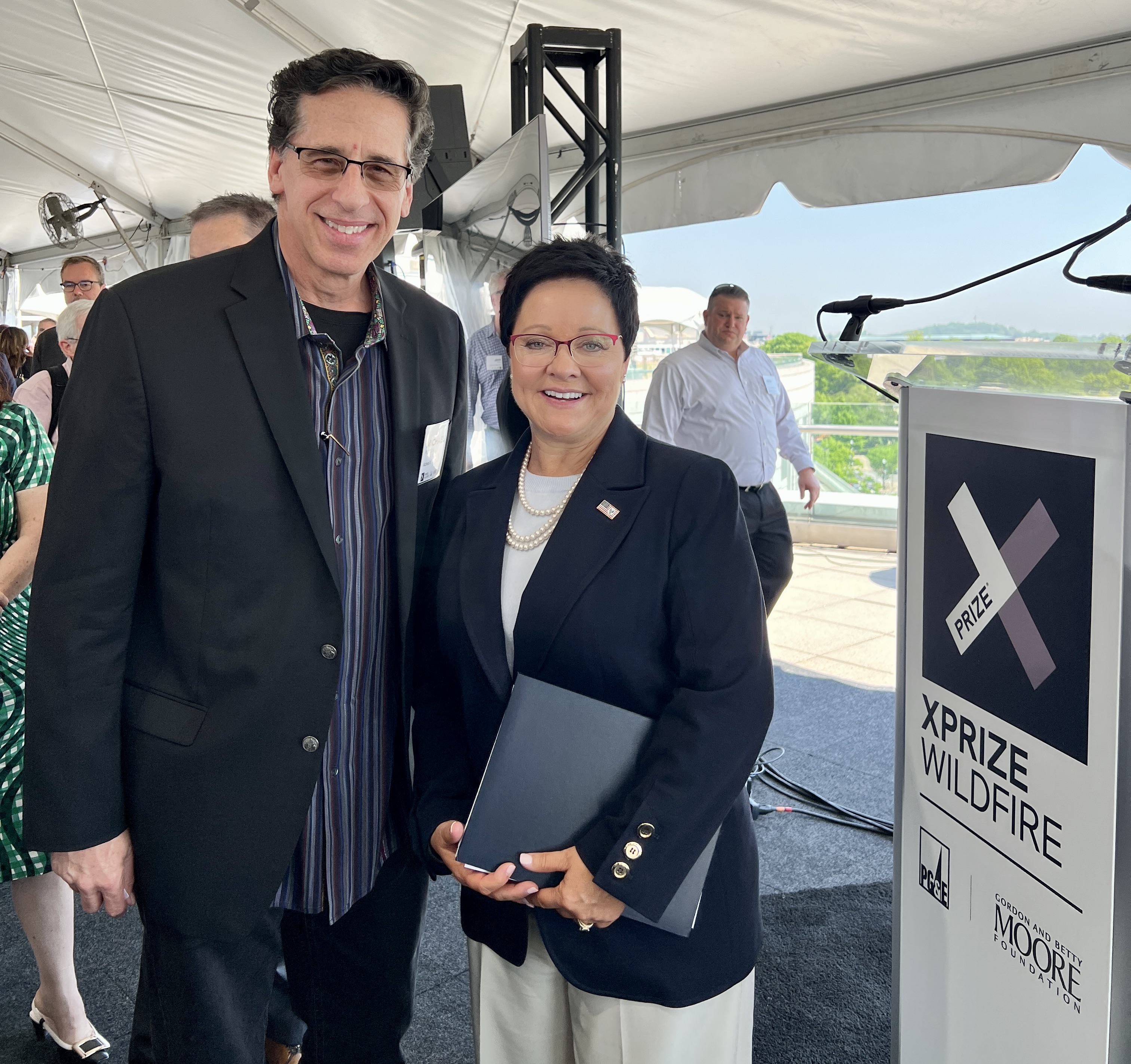 Dr. Lori Moore-Merrell, U.S. Fire Administrator with FEMA, and Michael Plaksin