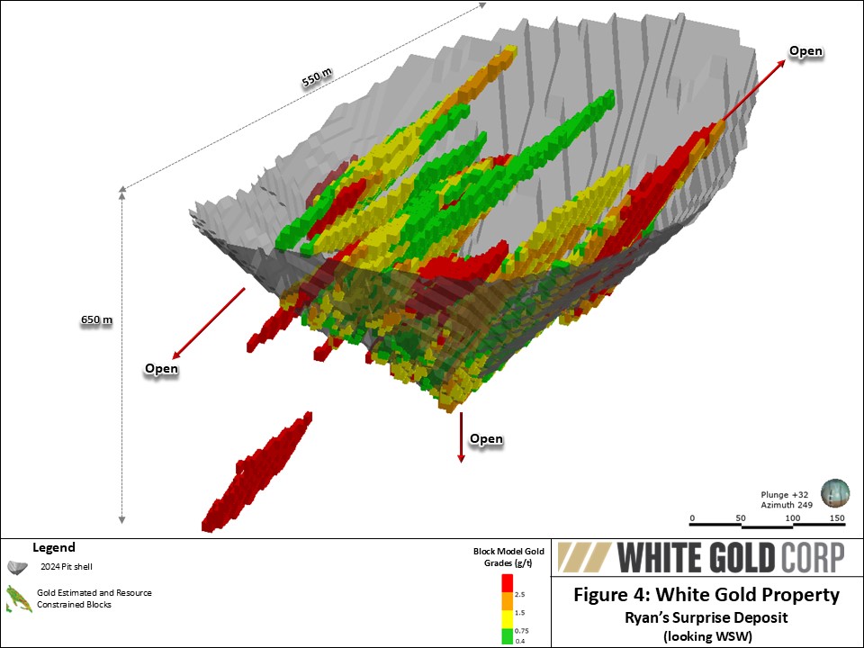 Figure 4: White Gold Property Ryan 's Surprise Deposit (looking WSW) 