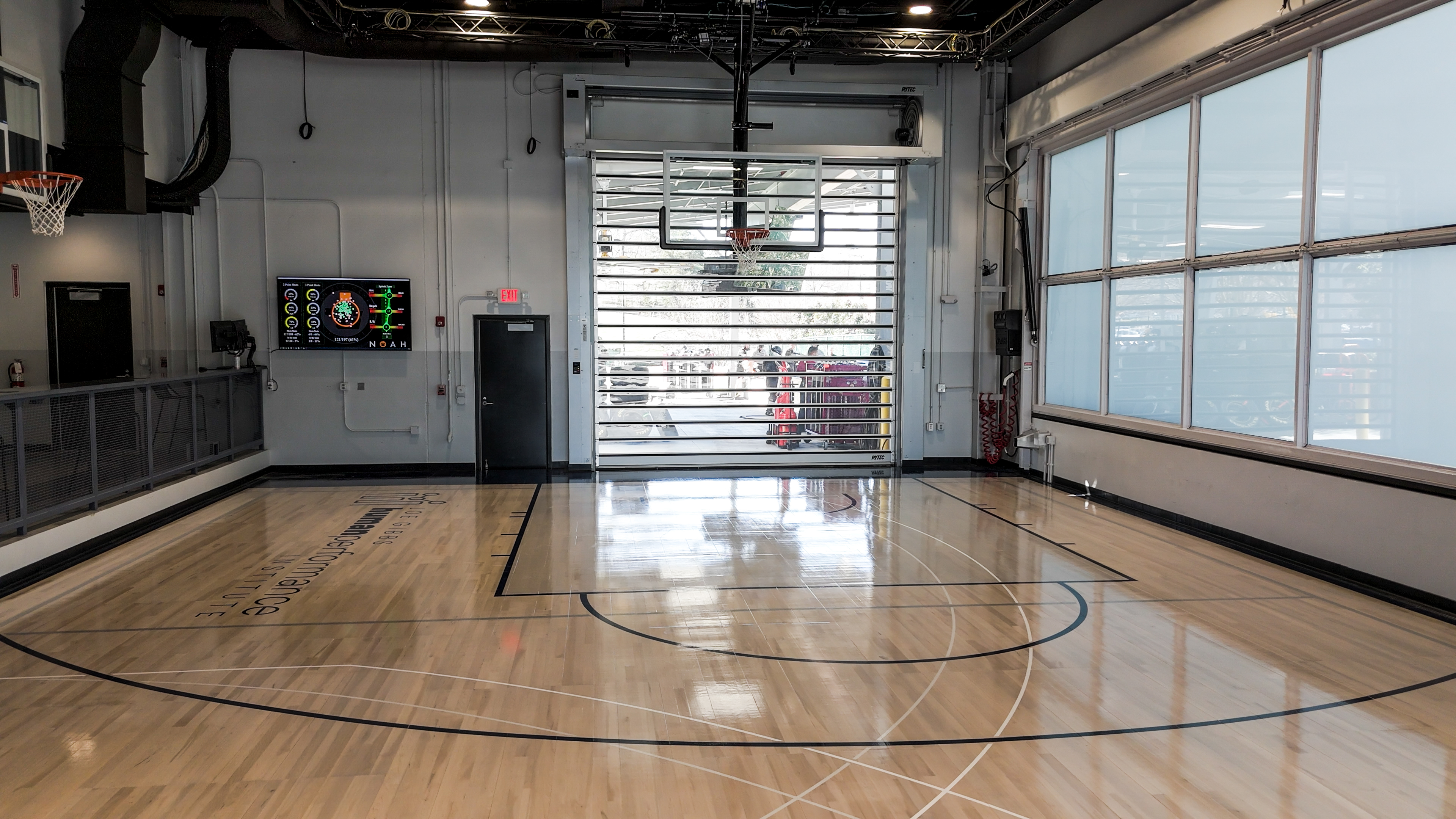 The court located inside the Joe Gibbs Human Performance Lab with Noah Basketball's signature Splash Board