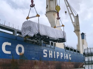 Arrival of Locomotives at the Port of Douala, Cameroon 
