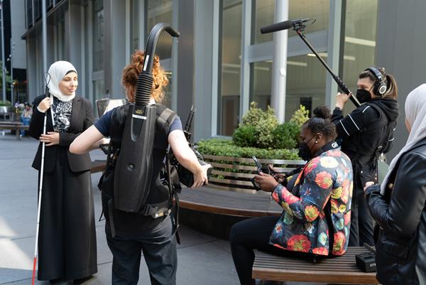 Queen Collective Director Jenn Shaw with an all-female crew shooting the honoree film for U.S. Special Advisor on International Disability Rights Sara Minkara