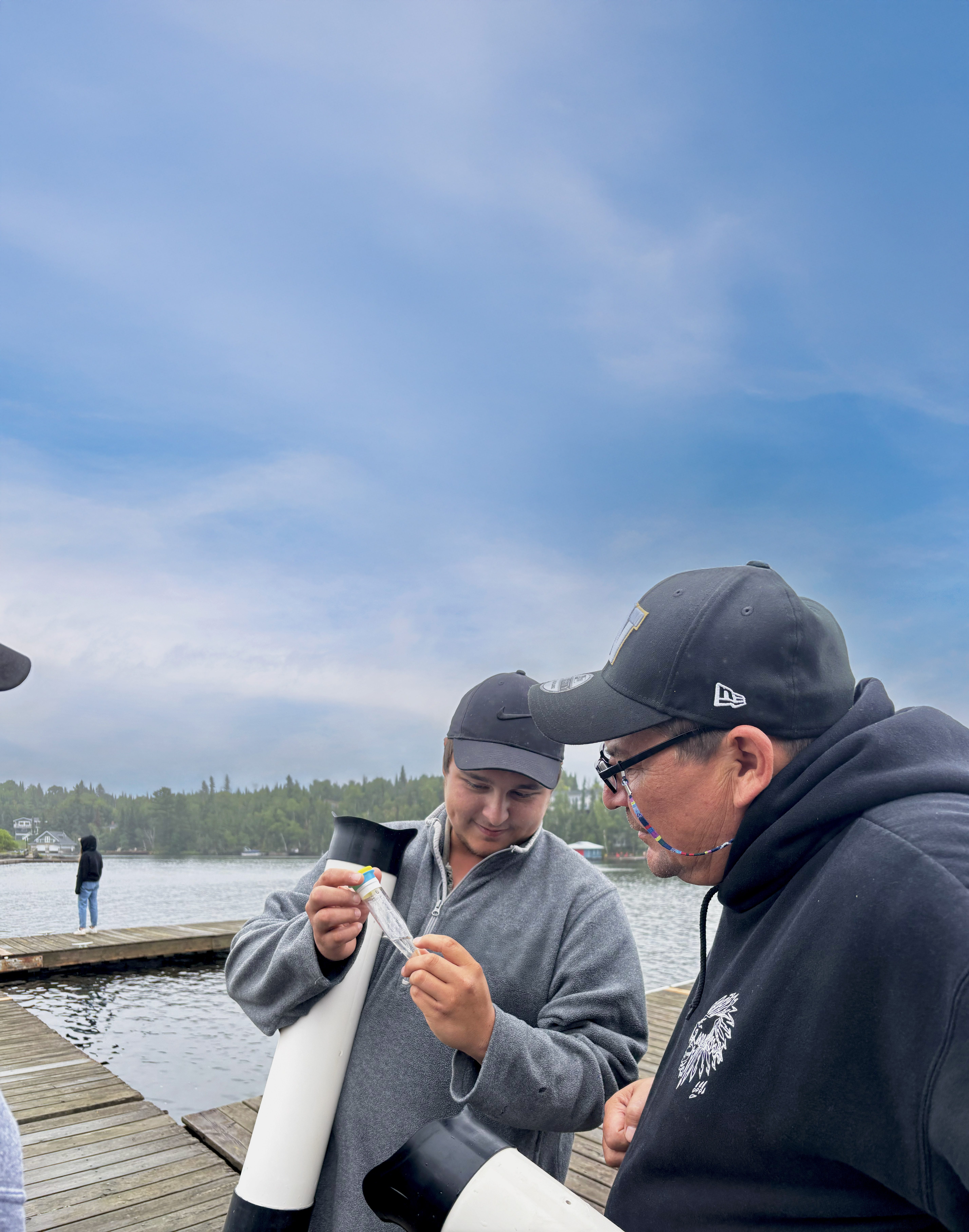 Drinking Water Interns work on a water filtration exercise
