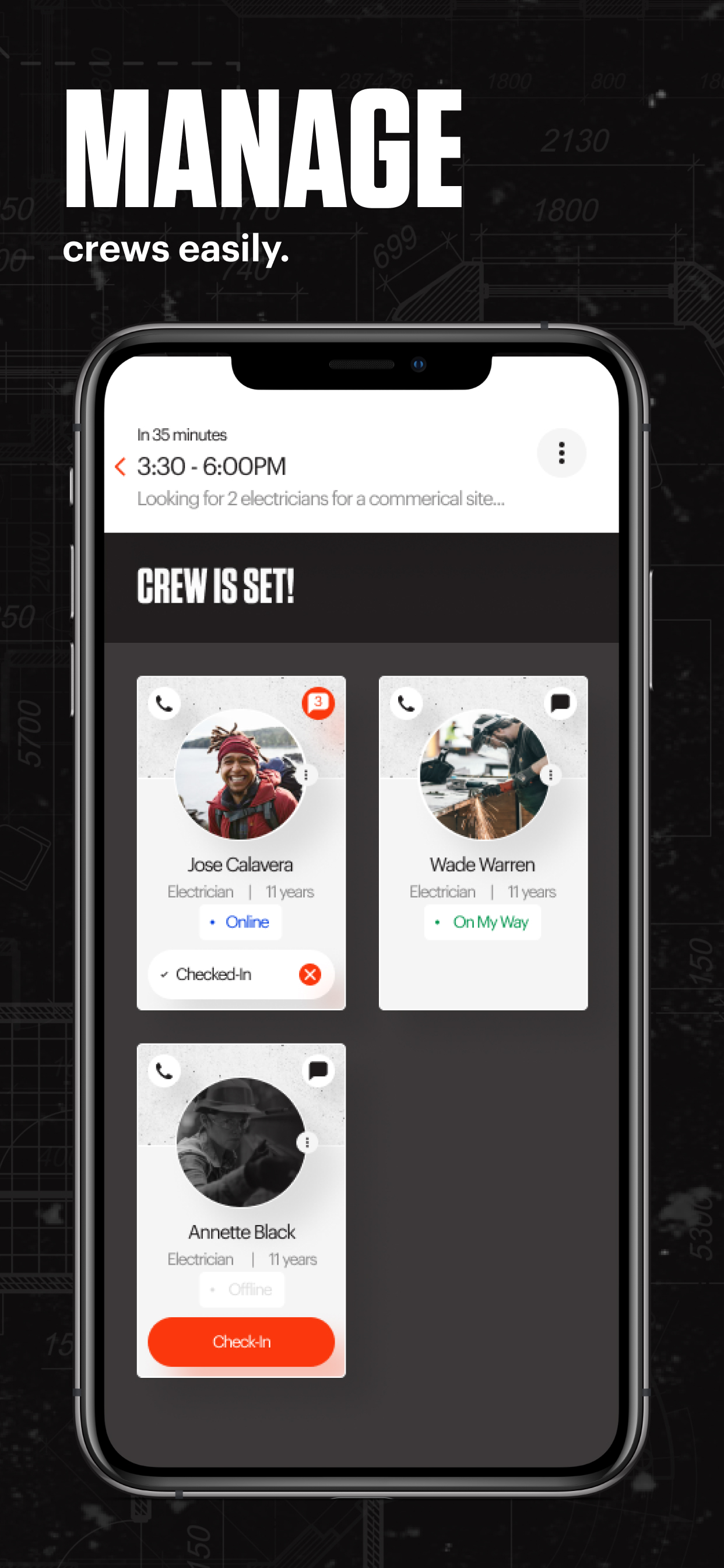 App de Core:  Crews by Core, Administración de personal