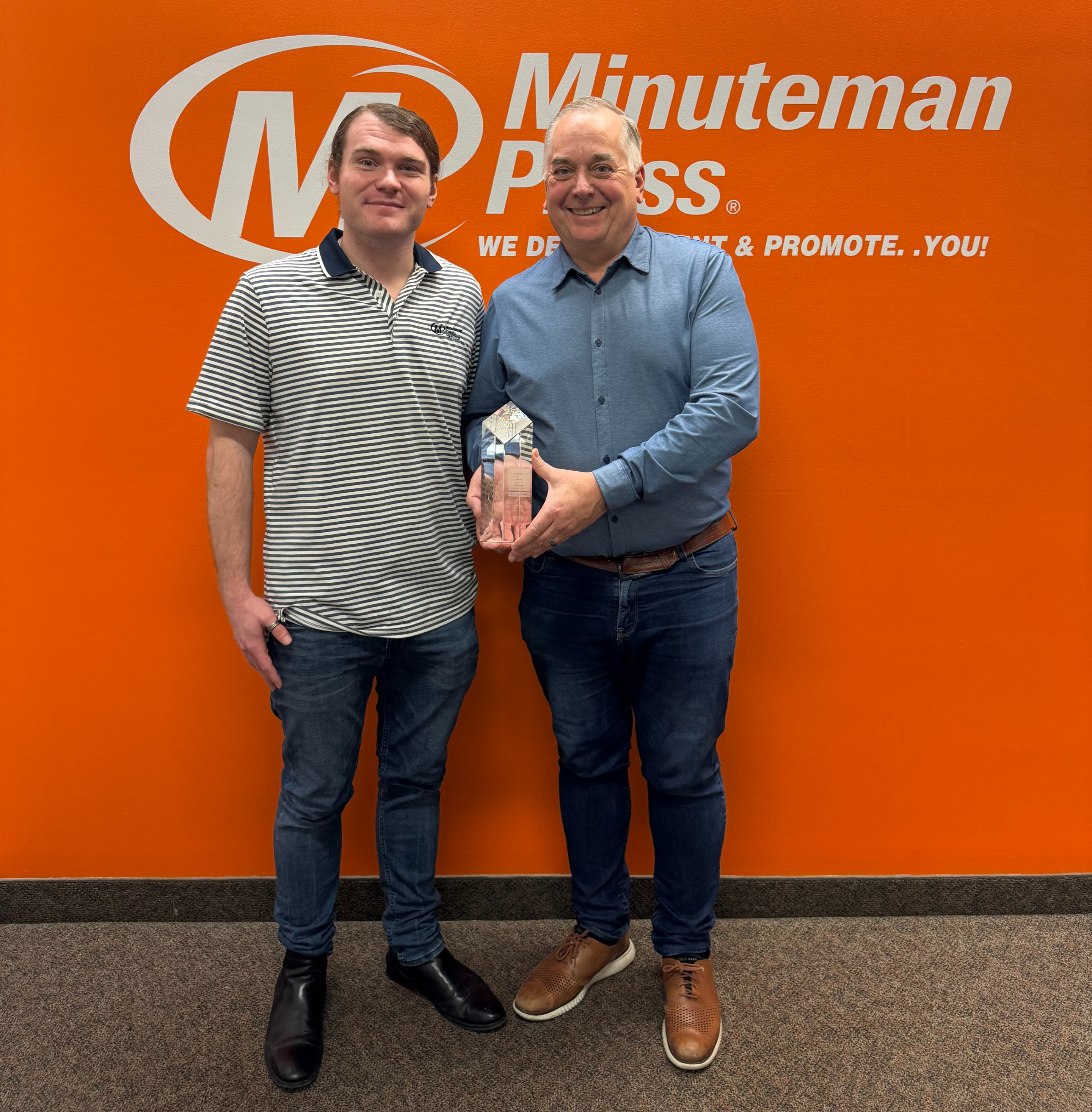 Minuteman Press Hamilton Ontario Austin and Justin Bester Crystal Pinnacle Award