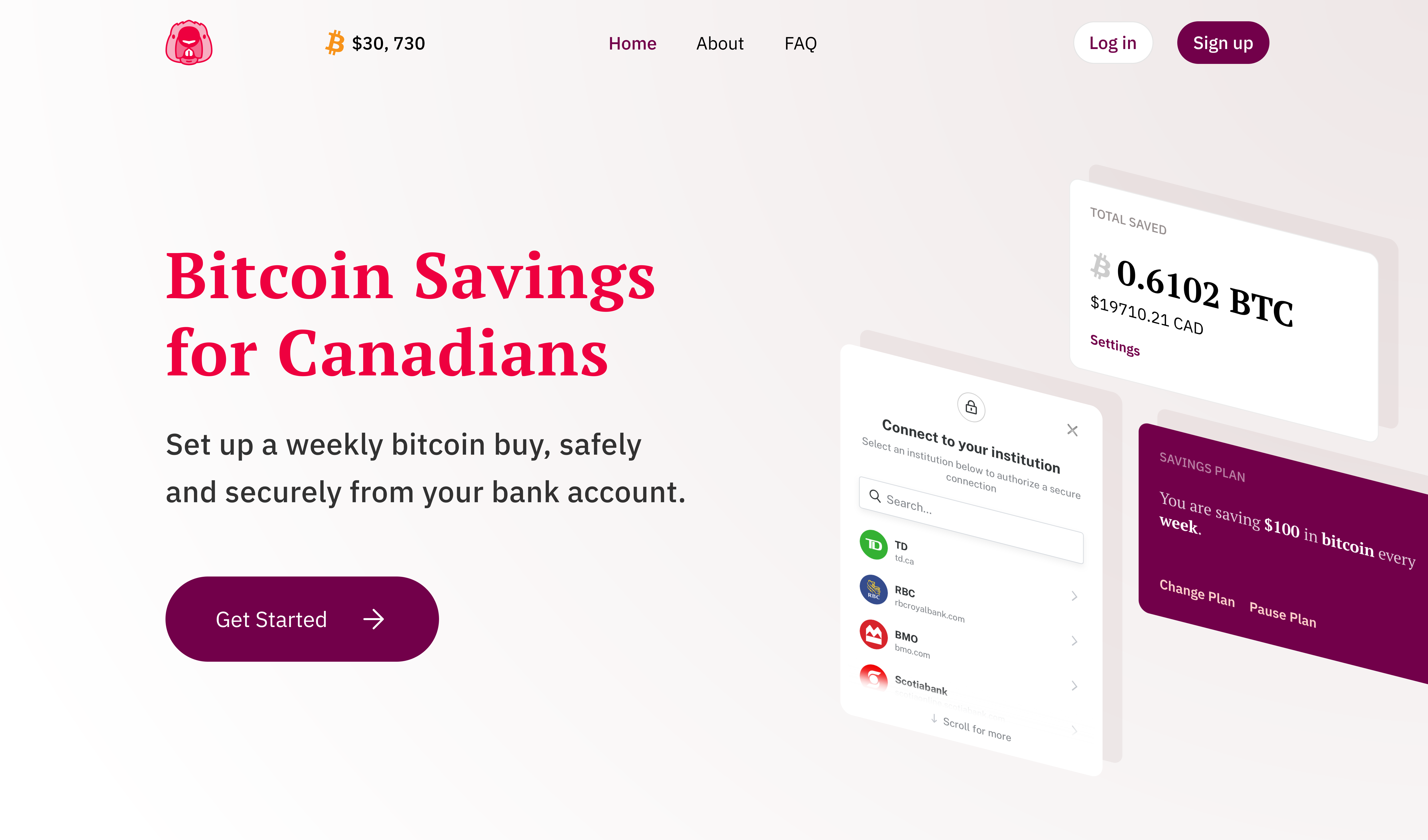 Beaver Bitcoin enables Canadians to set up an automated weekly bitcoin purchase, directly from their bank account.