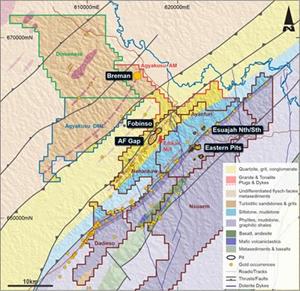 Edikan Gold Project – Regional Geology, Tenements and Prospects