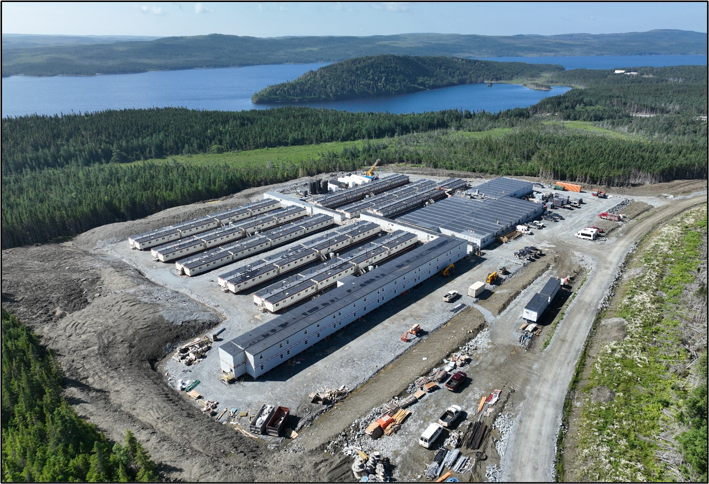 Permanent Camp showing installation of Phase 2 Dorms), July 2023