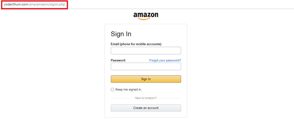 Phishing campaign imitating Amazon 