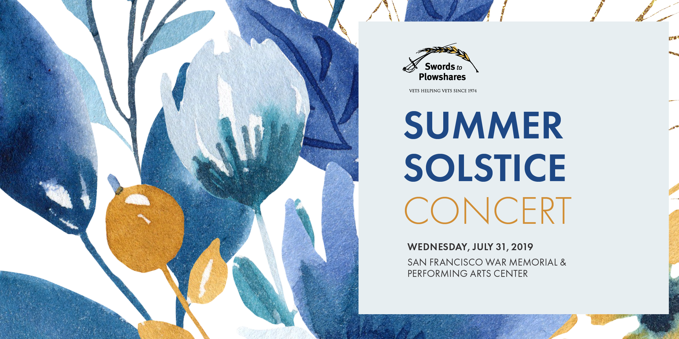 Summer Solstice Symphony Concert
Wednesday, July 31, 2019; 6:00 PM-8:45 PM
6:00 PM - Reception
7:15 PM – Performance
Wilsey Center for Opera, 4th Floor
401 Van Ness Ave, San Francisco, CA 94102
