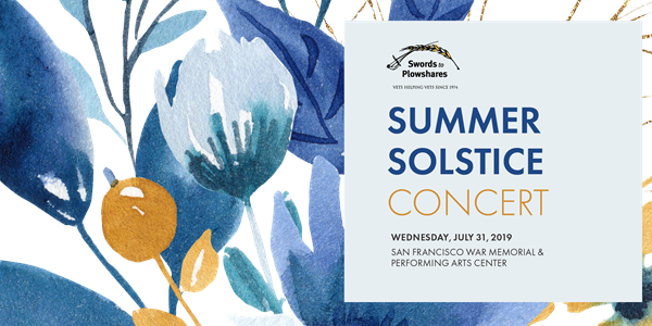 Summer Solstice Symphony Concert
Wednesday, July 31, 2019; 6:00 PM-8:45 PM
6:00 PM - Reception
7:15 PM – Performance
Wilsey Center for Opera, 4th Floor
401 Van Ness Ave, San Francisco, CA 94102
