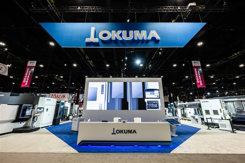 Skyline designed a large, custom exhibit for Okuma.