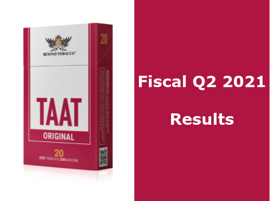 After making several key accomplishments throughout the late winter and early spring, TAAT™ is pleased to present its fiscal Q2 2021 results as it continues to make progress in the current quarter with brand-building and product commercialization efforts both within the United States and internationally.