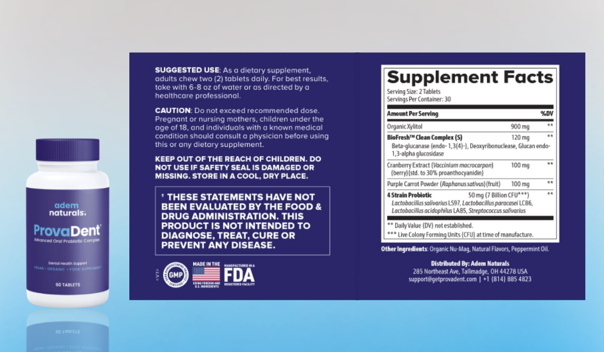 ProvaDent supplement facts