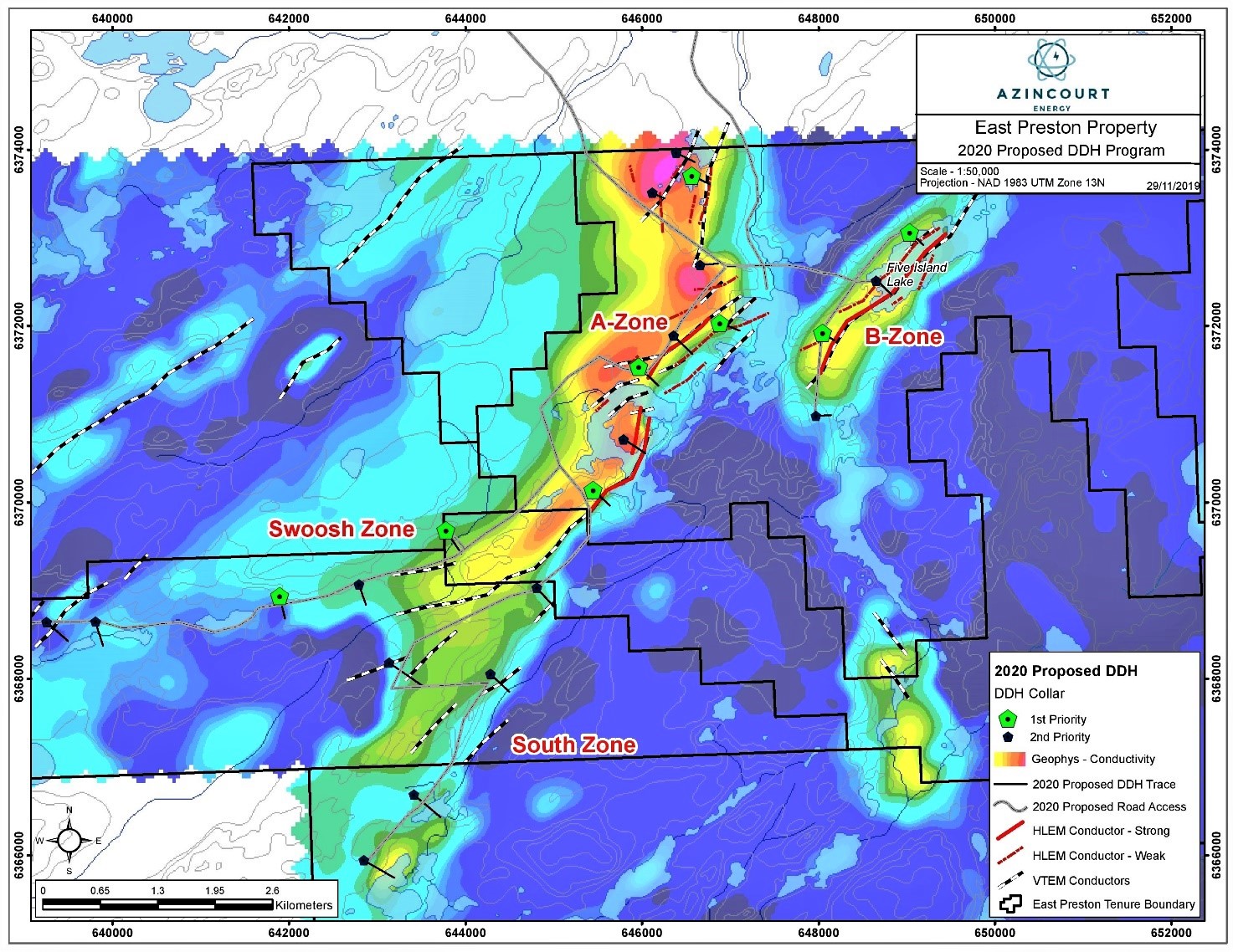 Figure 1 Winter 2020 Drill Targets, East Preston Uranium Project, Athabasca Basin, Saskatchewan