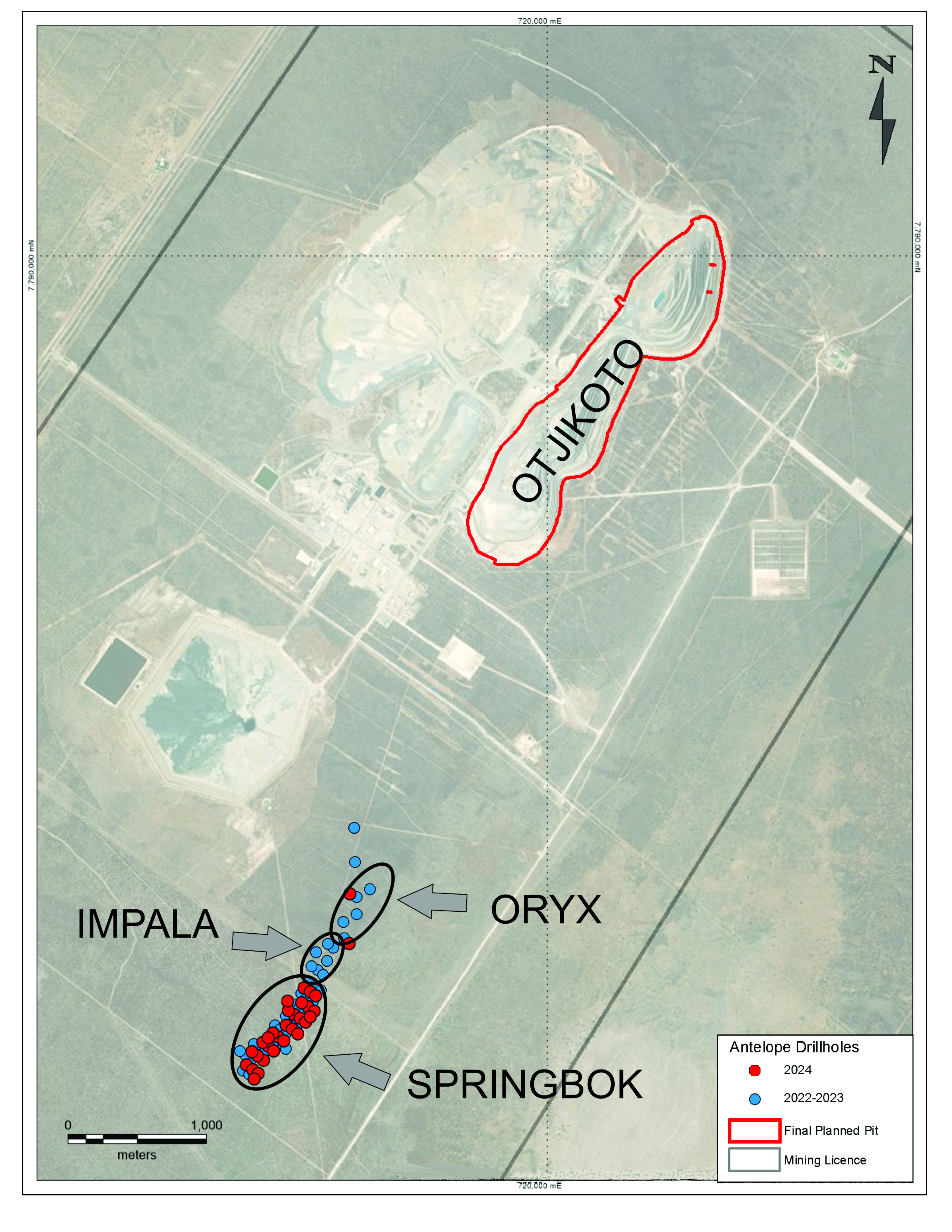 Figure 1. Otjikoto Mine and Antelope Deposit Location Overview