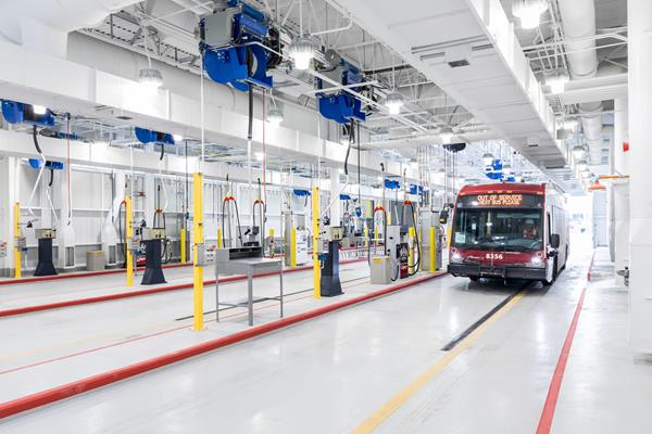 The City of Calgary’s Stoney CNG Bus Storage and Transit Facility, North America’s largest indoor compressed natural gas bus fueling complex, has won silver in this year’s National Awards for Innovation and Excellence in Public-Private Partnerships. (Photo from City of Calgary)