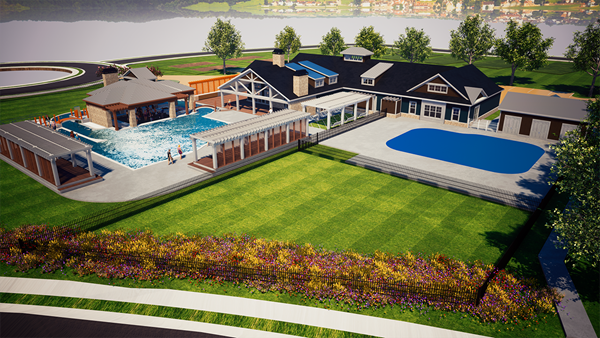 3-D Rendering of Clubhouse and Amenities