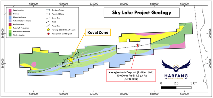 Project geology map of the Sky Lake Project