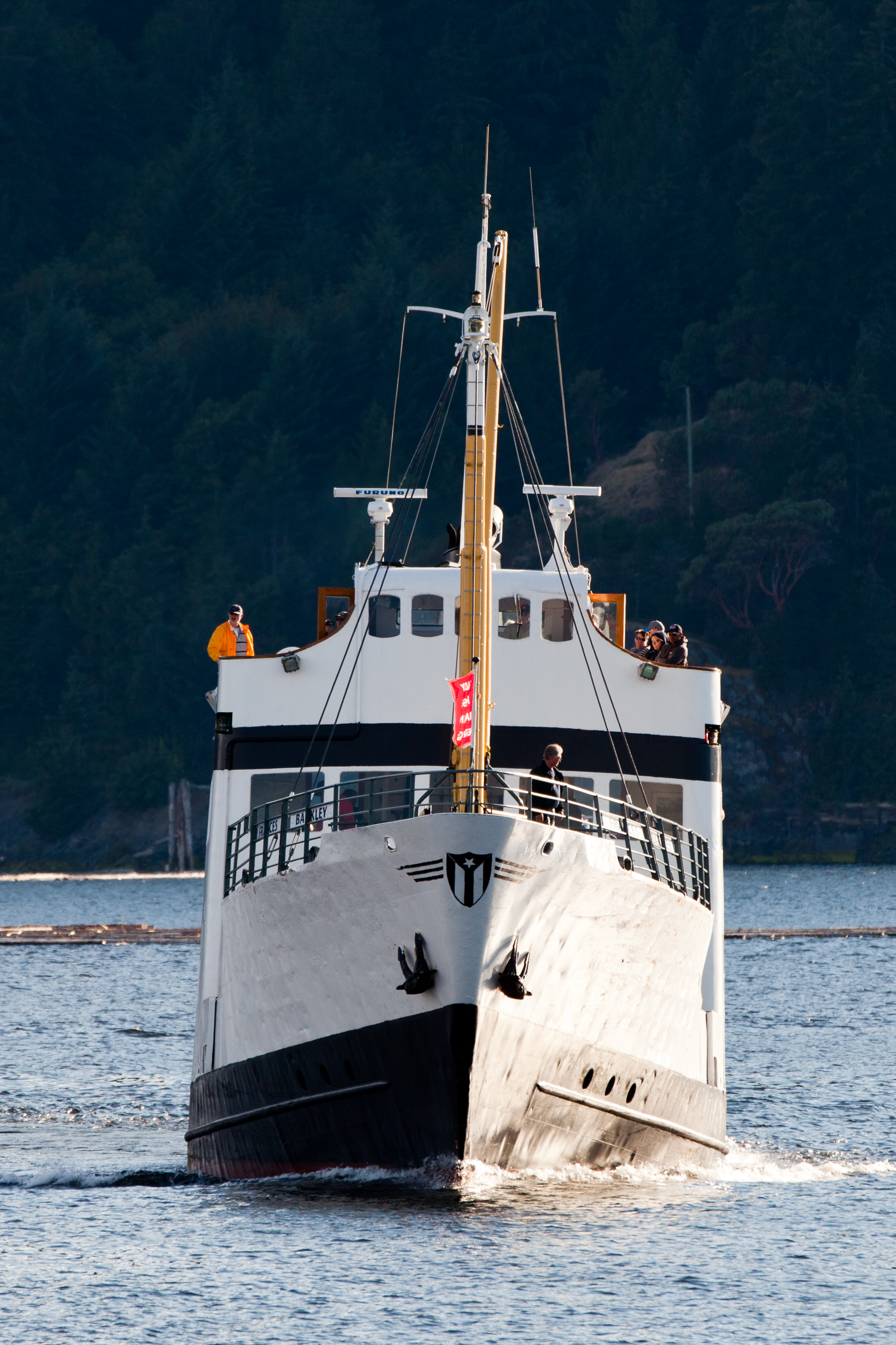 MV Frances Barkley ferry cruising the Alberni Inlet.