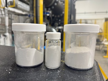 Fumed silica produced by PyroGenesis' Fumed Silica Reactor