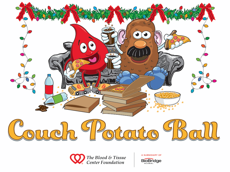 Logo for The Blood & Tissue Center Foundation online-only Couch Potato Ball, which will be on Friday. Dec. 11.