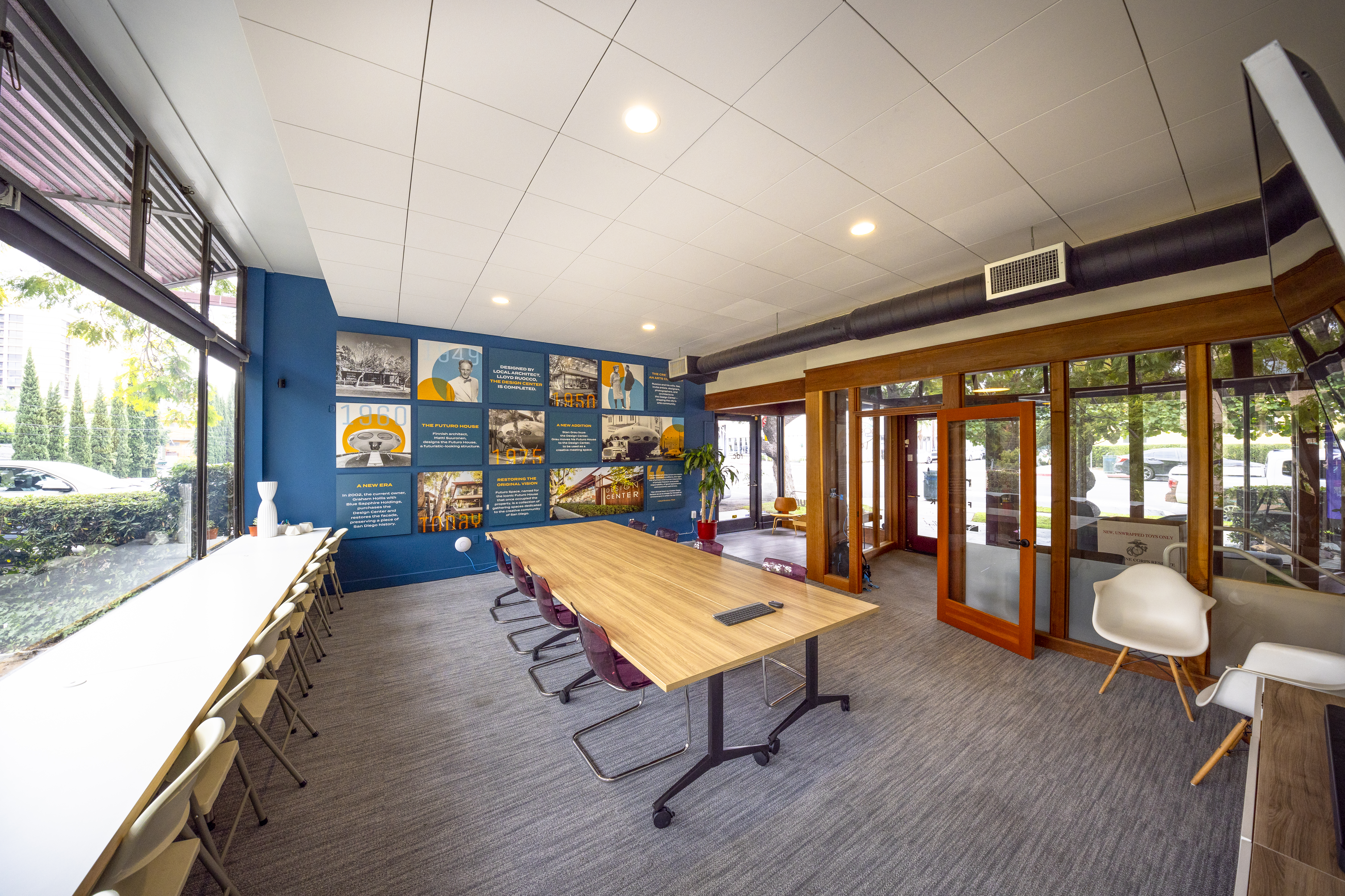 Futuro Space is a collection of gathering spaces intended to reinvigorate the spirit of the original intent of the Design Center, opening a collective of community collaboration rooms and event spaces for the community of San Diego and the surrounding area.